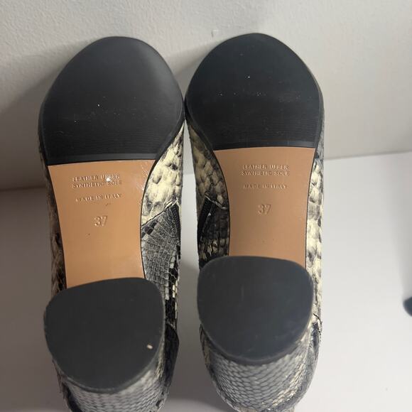 Napoleoni Made in Italy Snakeskin Pattern Leather Zippered Ankle Boot Size 6.5 - Picture 6 of 15